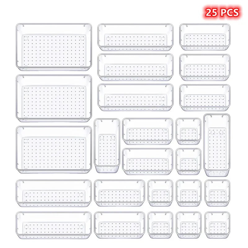 25PC Tableware Makeup Organizer Stackable